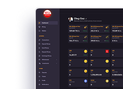 Business dashboard preview showing corporate financial management interface
